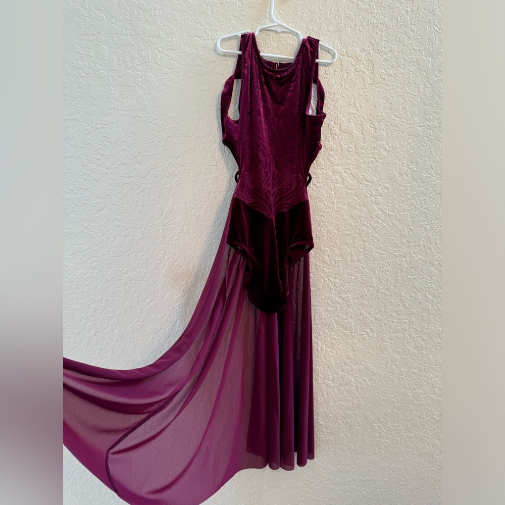Weissman lyrical ballet dance costume size small adult burgundy